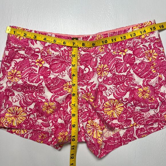 Lilly Pulitzer Chum Bucket Shorts SIZE 0 WAIST 29 Red Pink Floral RUNS LARGE - Picture 5 of 10